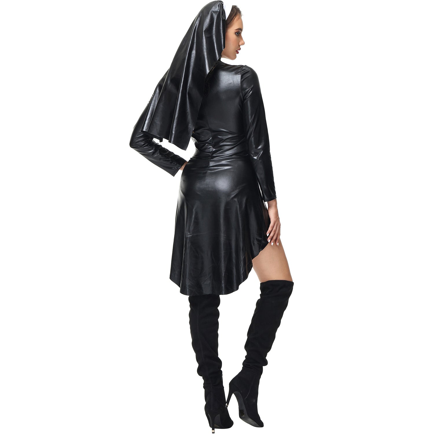 PU Leren Punk Non Kostuum voor Vrouwen Halloween