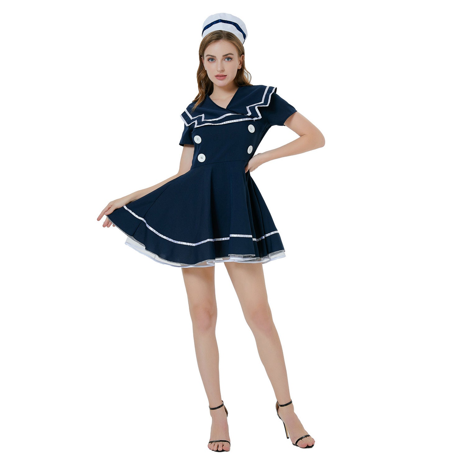 Pin Up Zeeman Vrouwen Kapitein Kostuum