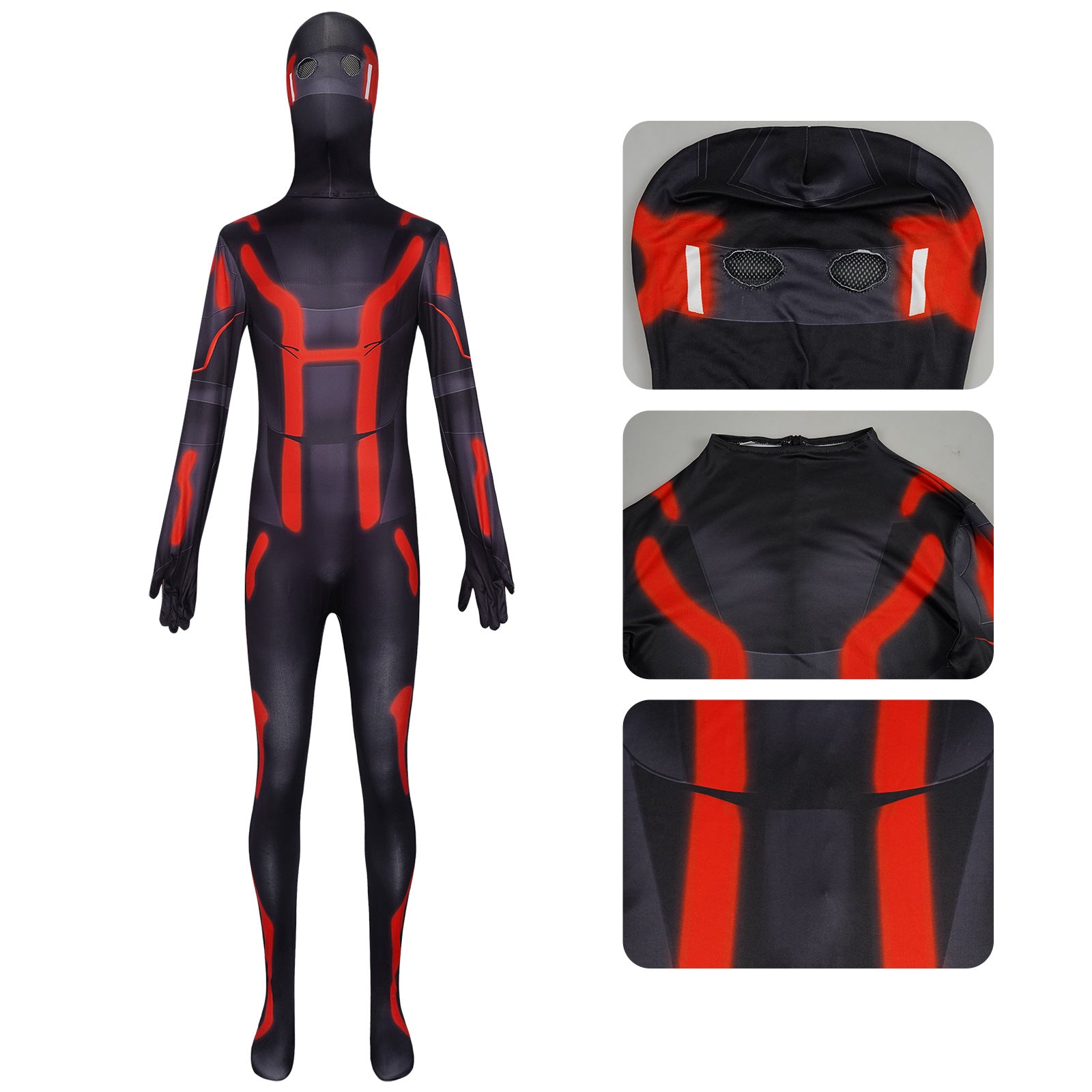 Tron: Legacy Sam Flynn Jumpsuit Bodysuit Mask Ares Cosplay