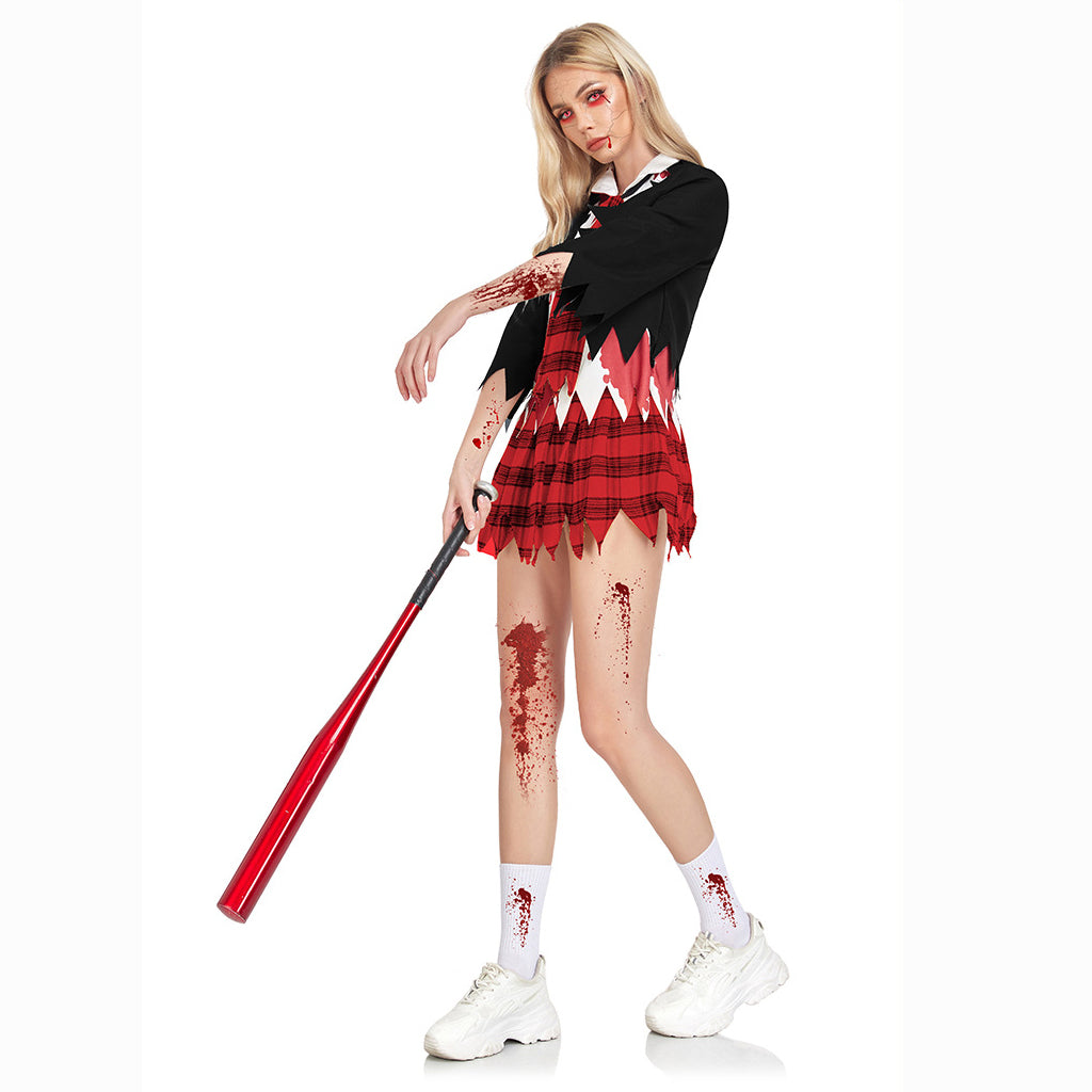 College Vampier Outfit Horror Zombie Studentenuniform Feest Vrouwen Halloween