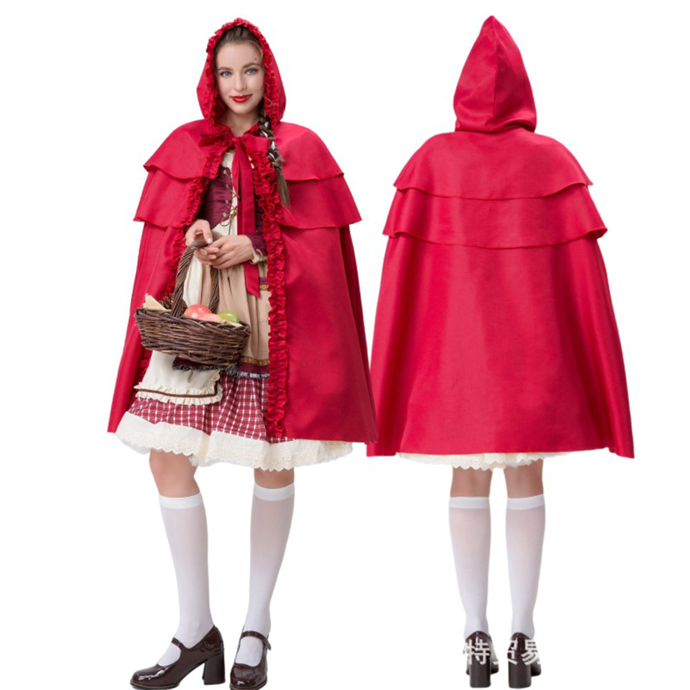 Kleine Roodkapje Halloween Jurk Kostuum Dienstmeisje Podium Pak