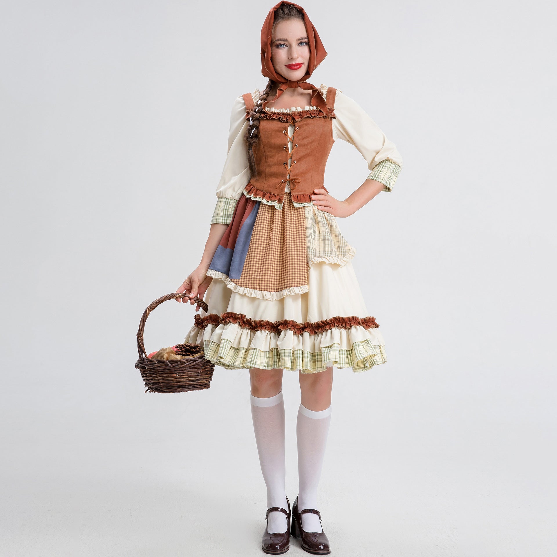 Kleine Roodkapje Halloween Jurk Kostuum Dienstmeisje Podium Pak