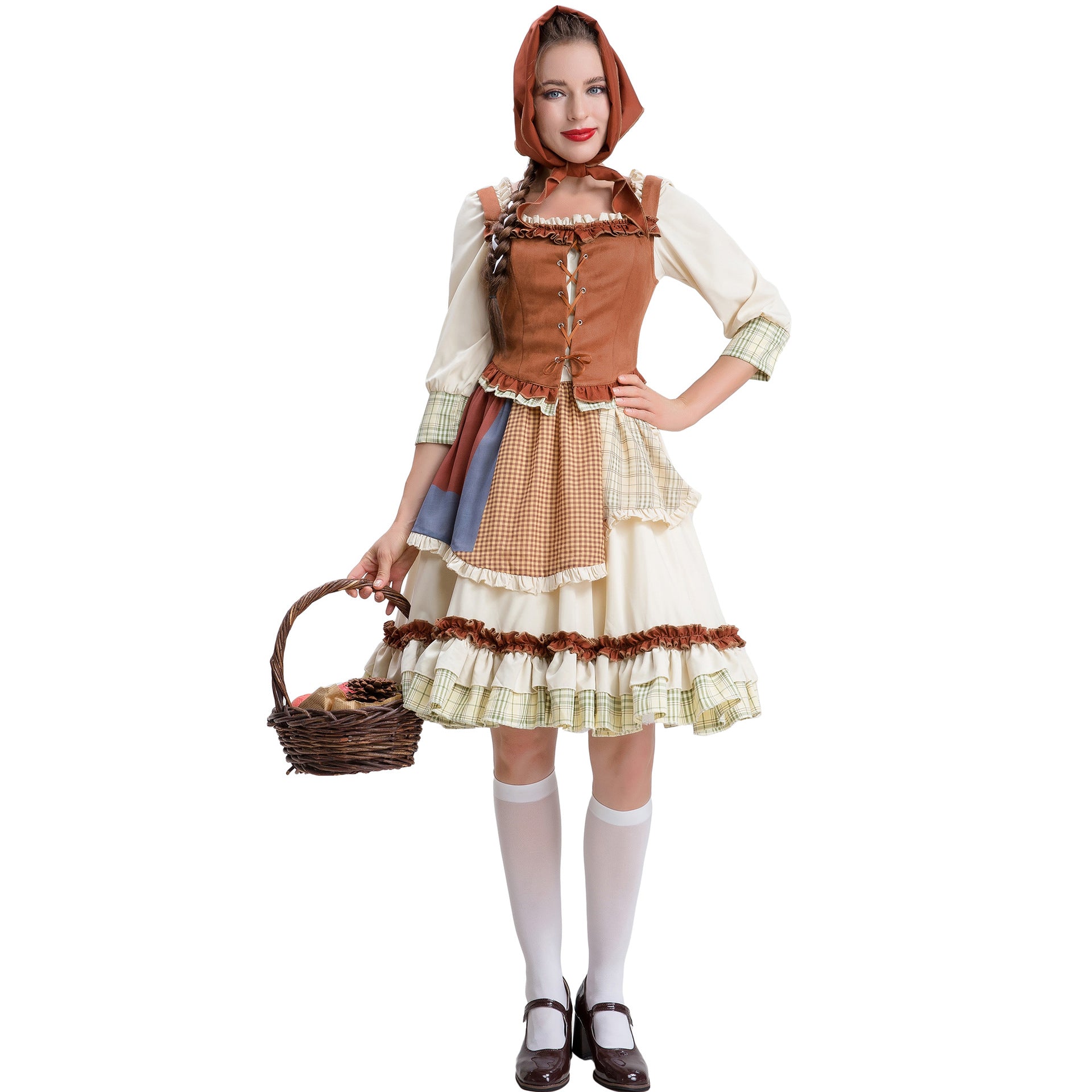 Kleine Roodkapje Halloween Jurk Kostuum Dienstmeisje Podium Pak