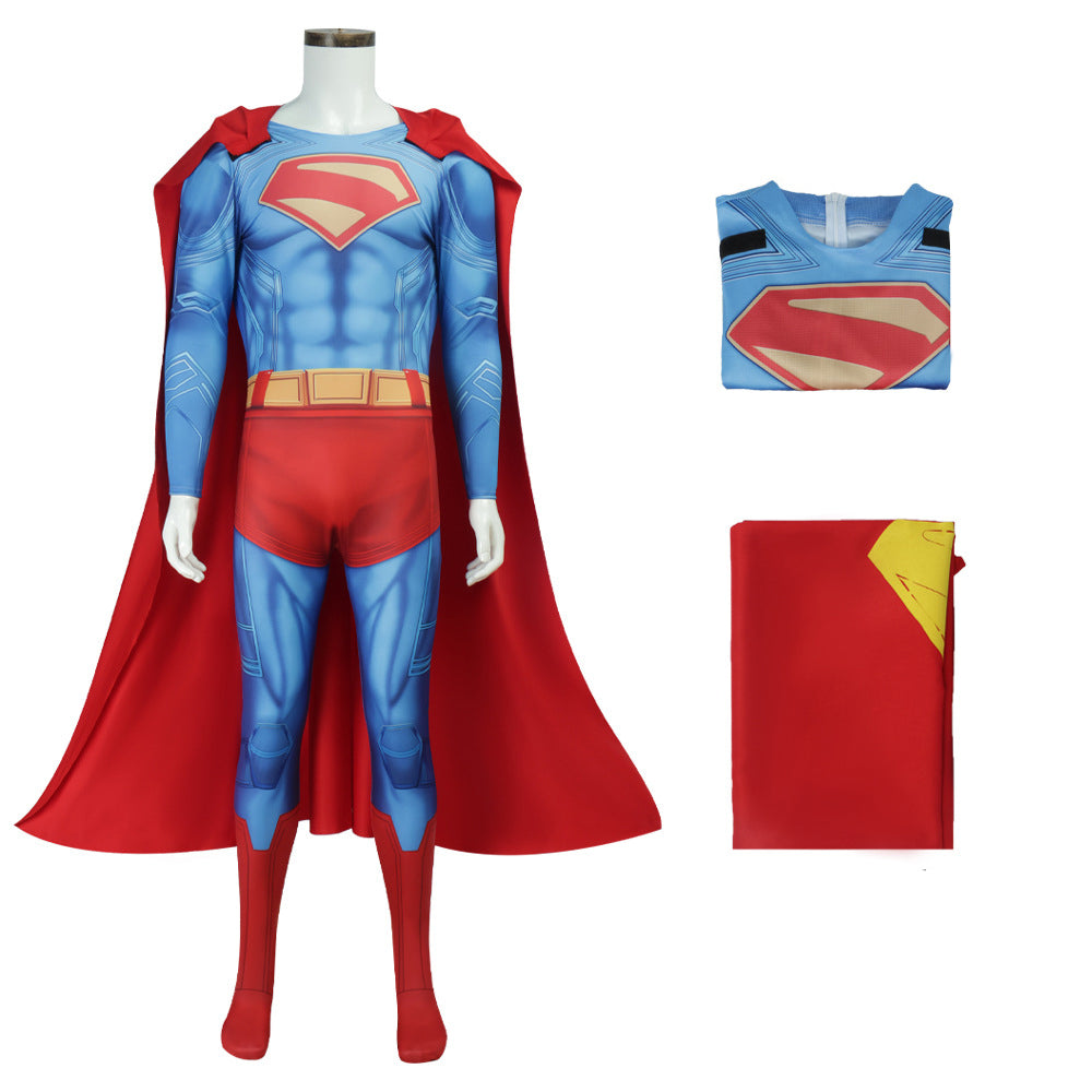 Deluxe Superman Clark Kent 3D Jumpsuit met Mantel Bodysuit