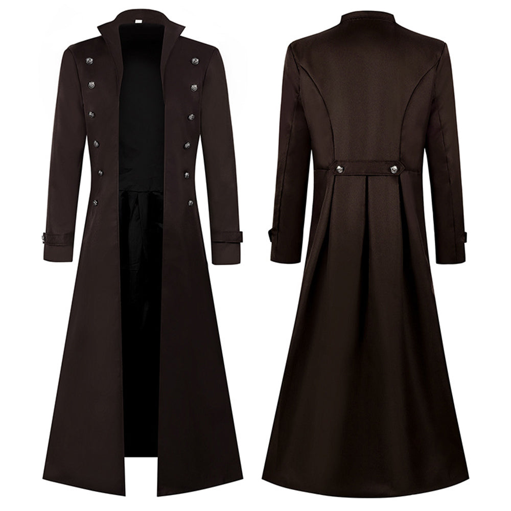 Middeleeuws Steampunk Retro Gotisch Kostuum Jas Trenchcoat Victoriaans Uniform