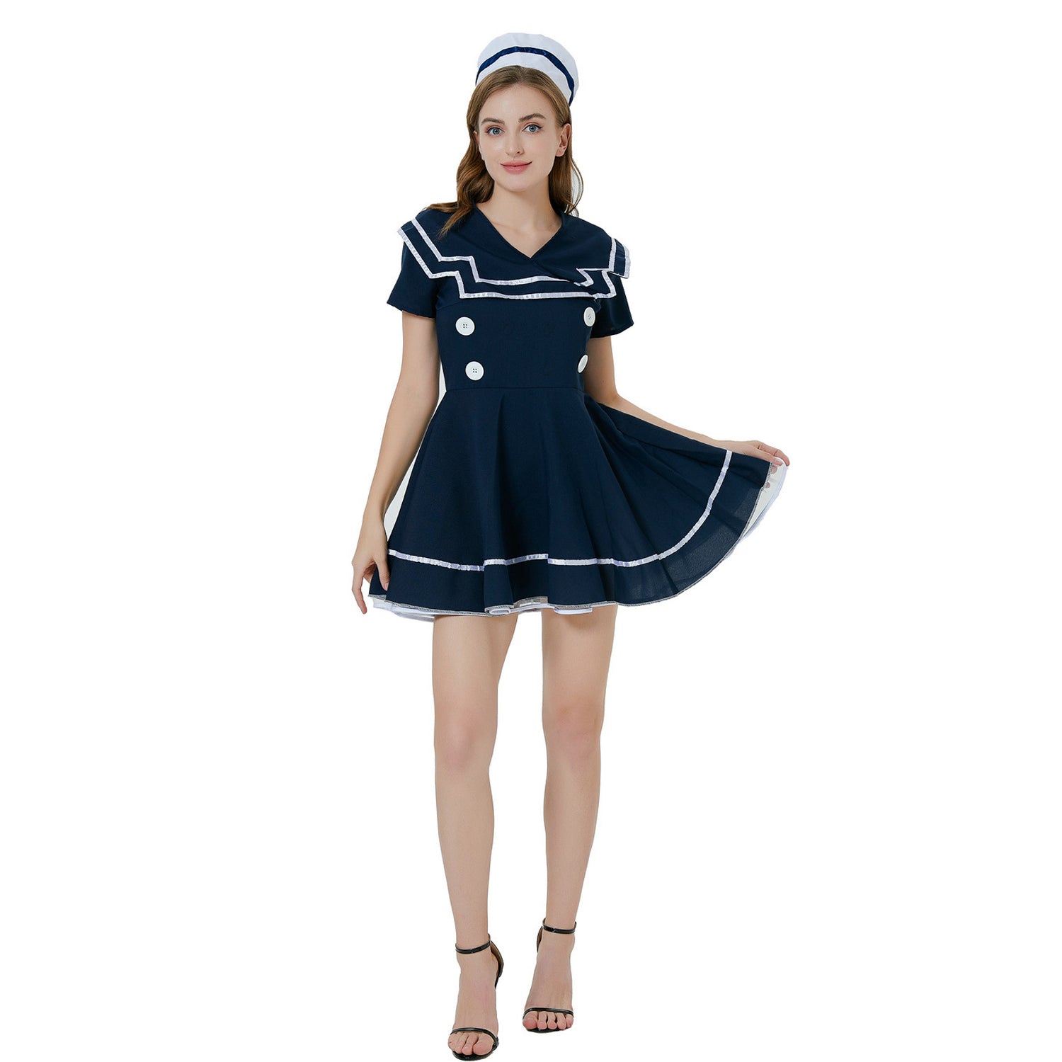 Pin Up Zeeman Vrouwen Kapitein Kostuum