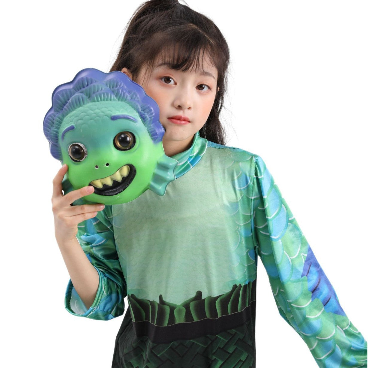 Kinder Luca Alberto Zeemonster Kostuum met Masker Halloween