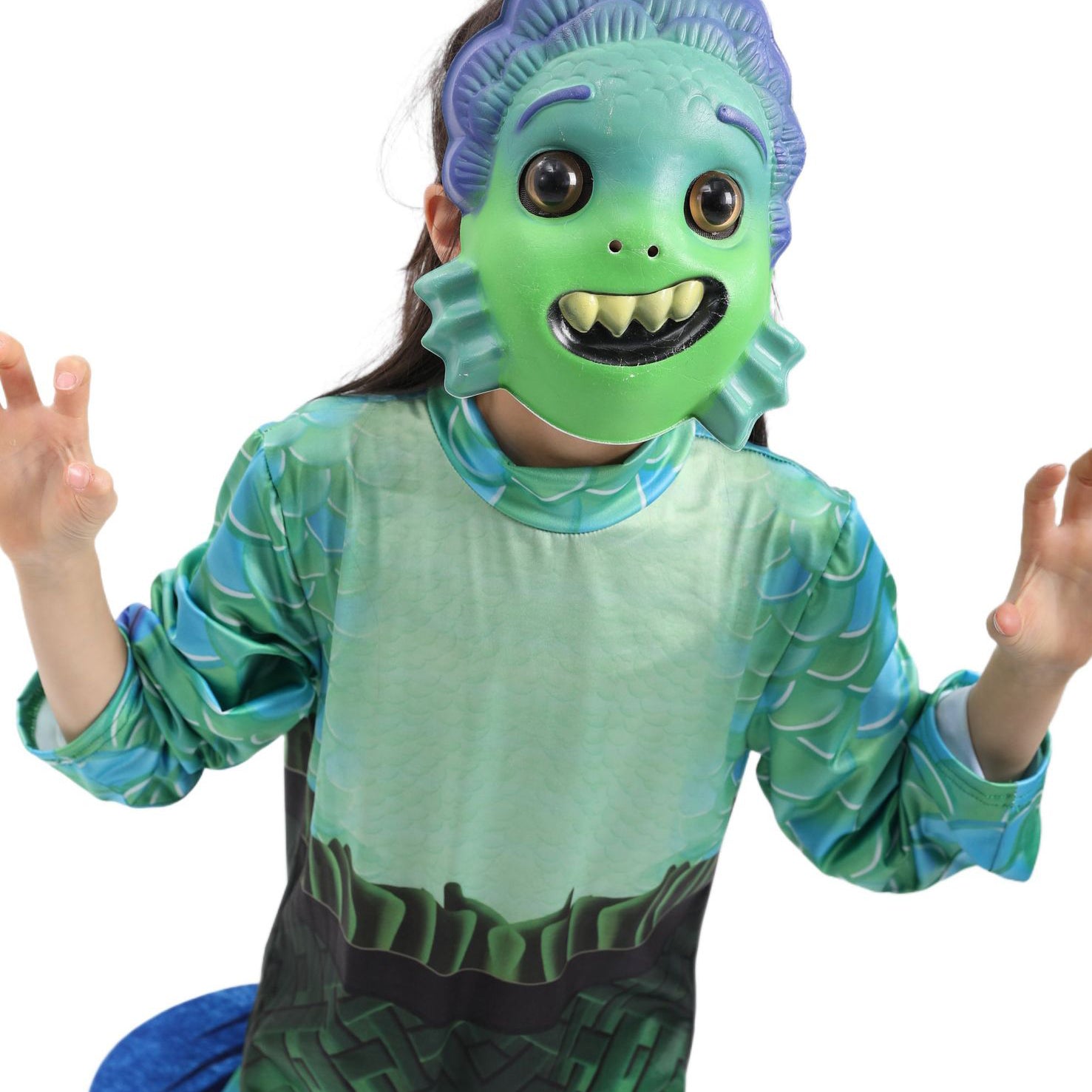 Kinder Luca Alberto Zeemonster Kostuum met Masker Halloween