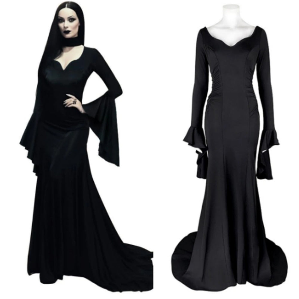 Morticia Addams Kostuum Wednesday Feestjurk Halloween