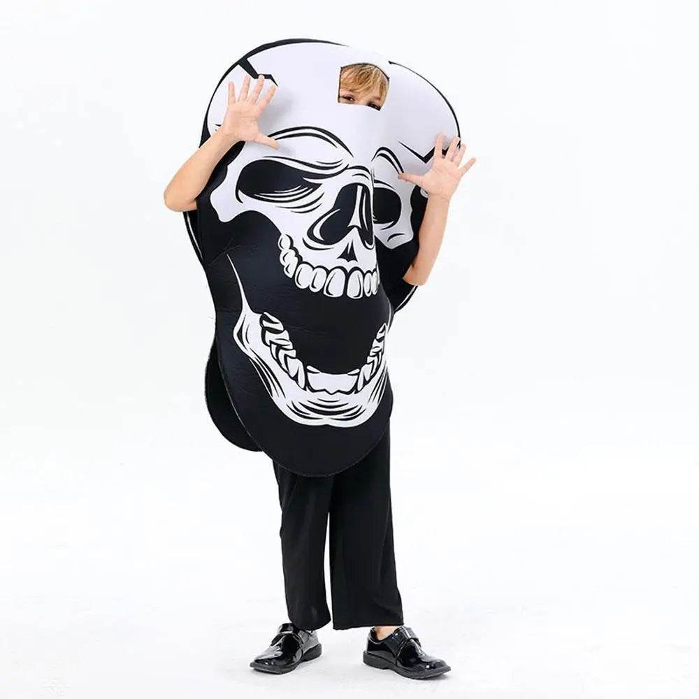 Skeleton Horror Cosplay Costume Halloween Stage Performance Outfit for Kids and Adults - Ecosfun