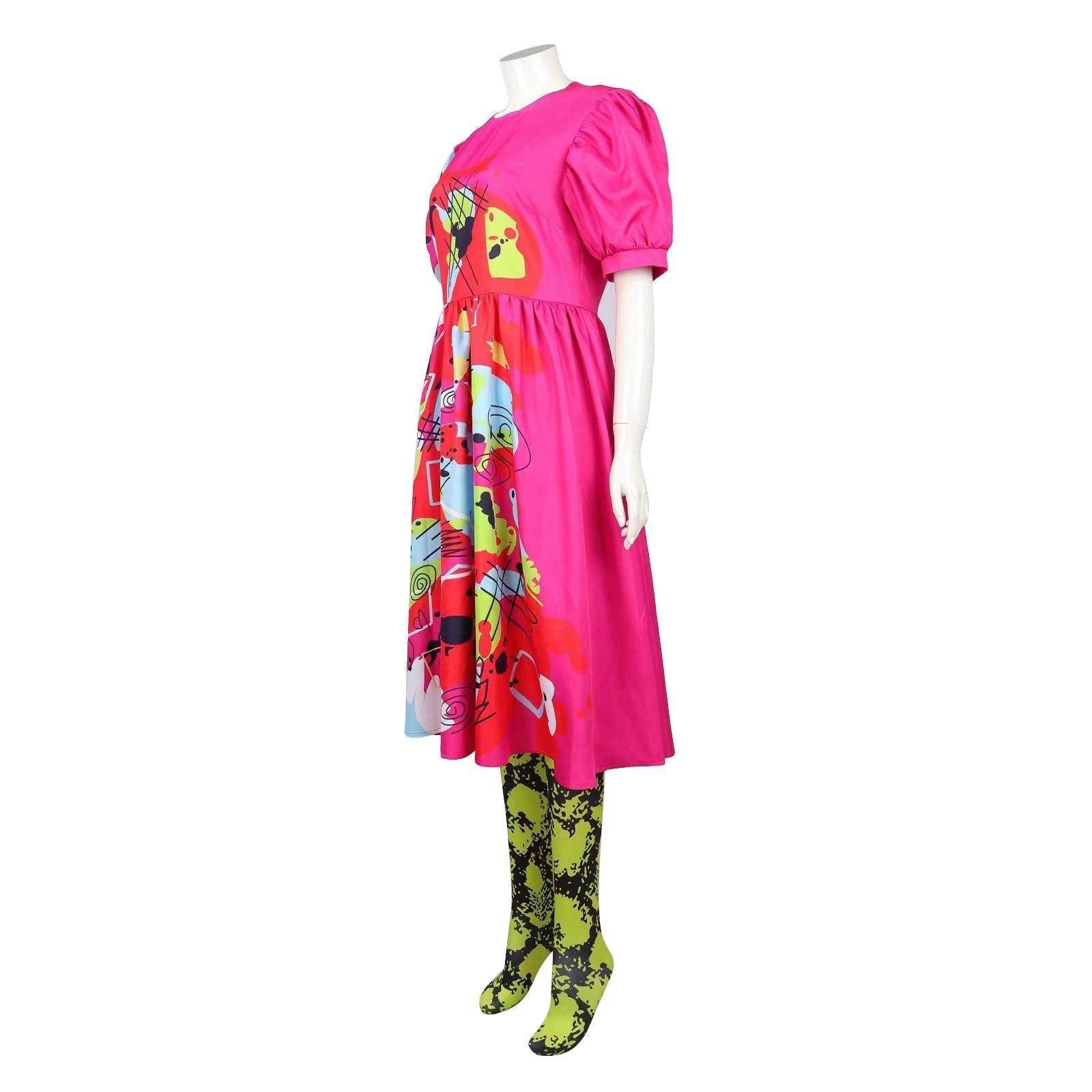 Weird Barbie Costume Movie Kate McKinnon Pink Dress Outfits Halloween Cosplay Adults - Ecosfun